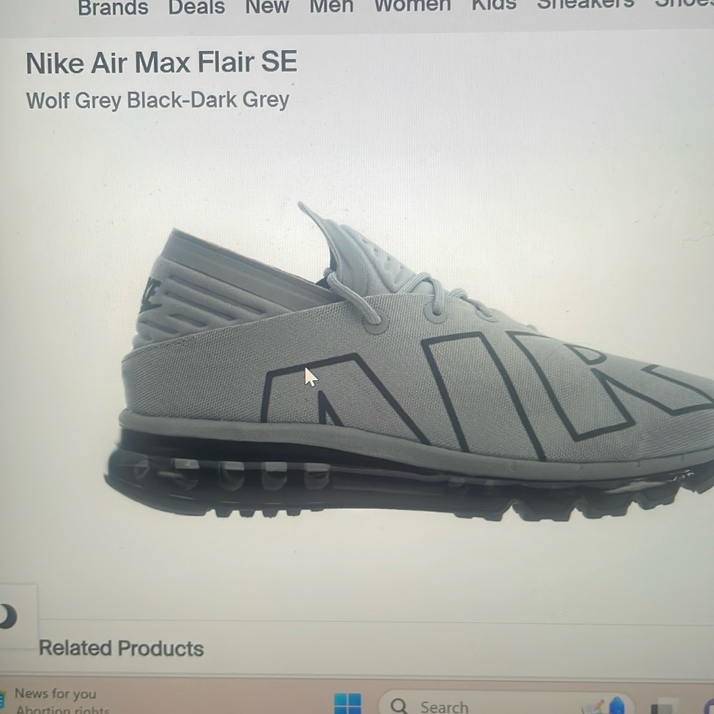 Nike Air Max Flair SE Wolf Grey Black-Dark Grey Men’s Size 10.5